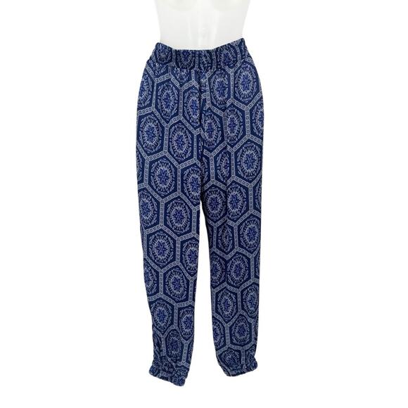 MISA Los Angeles Noomi Pants Size XS Lapis Tile Blue Boho Printed Joggers NWOT - Picture 6 of 10